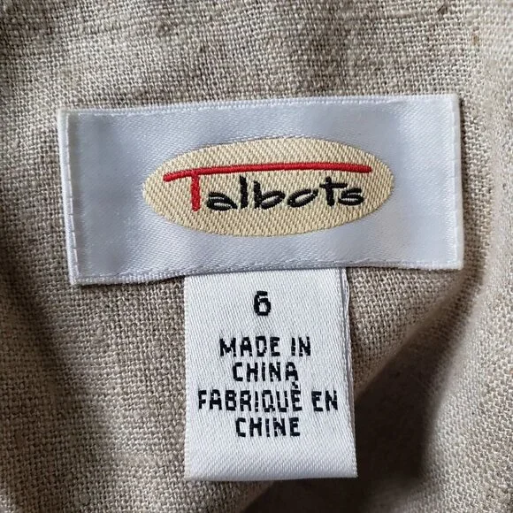Talbots Woman Size 6 Vintage Linen Blend Maxi dress Floral embroidery Back Slit - Picture 6 of 9